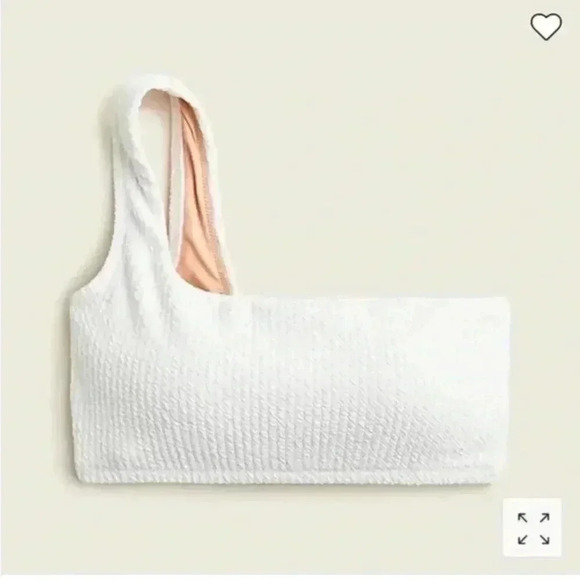 New with tags J crew white Textured one-shoulder bikini top in size XXL - Picture 1 of 5